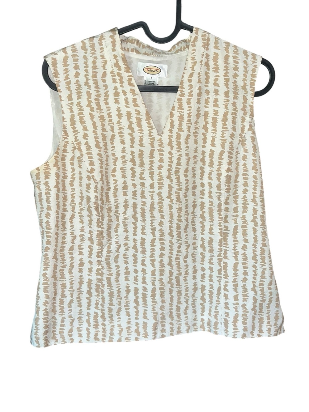 Talbots Vintage Sleeveless V-neck Blouse Top Size 8